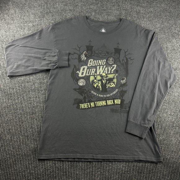 Disney Parks Other - Disney Parks Haunted Mansion Long Sleeve Shirt Mens L Glow In Dark Ghosts Gray